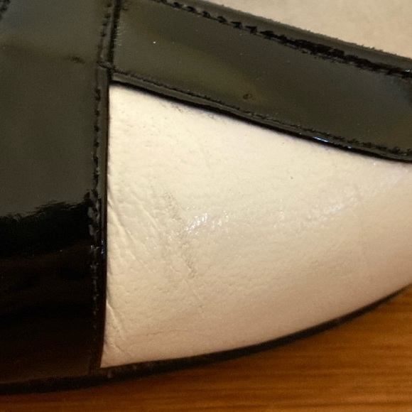 Vintage Amano Black/White Peep Toe Leather Heels Shoe USA Made Women's 9 AA - Picture 14 of 15